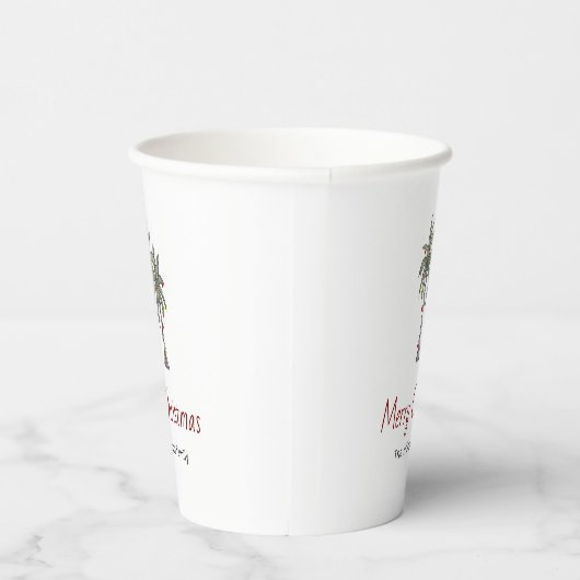 Kerst Tropical Palm Trees Holiday Party Papieren Bekers (Rechts)