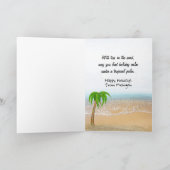 Kerst tropisch strand met zeester feestdagen kaart (Binnen)