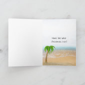 Kerst tropisch strand met zeester feestdagen kaart (Binnen)