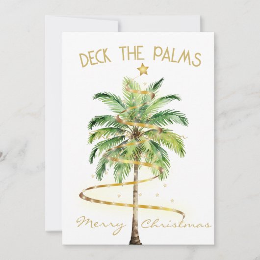 Kerst Tropische Palm Deck De Palmen Groet Kaart (Voorkant)
