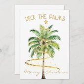 Kerst Tropische Palm Deck De Palmen Groet Kaart (Voorkant / Achterkant)