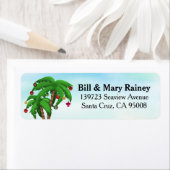 Kerst tropische palmboom etiket (Insitu)