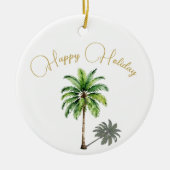 Kerst Tropische Palmboom Goud Vrolijk Keramisch Ornament (Voorkant)