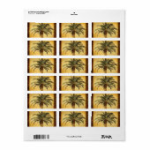 Kerst tropische palmboom w sneeuwvlokken etiket (Full Sheet)