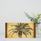 Kerst  tropische palmboom w sneeuwvlokken feestdagenkaart (Staand voorkant)