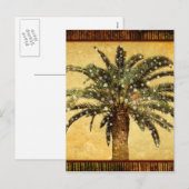 Kerst  tropische palmboom w sneeuwvlokken feestdagenkaart (Voorkant / Achterkant)