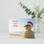Kerst tropische sneeuwpop briefkaart (Staand voorkant)