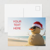 Kerst tropische sneeuwpop briefkaart (Voorkant / Achterkant)