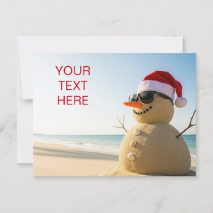 Kerst tropische sneeuwpop briefkaart