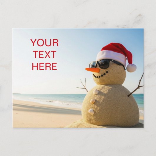 Kerst tropische sneeuwpop briefkaart (Voorkant)