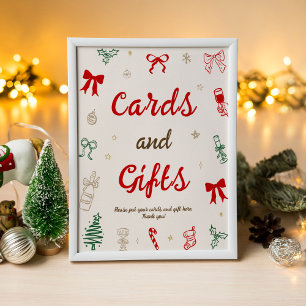 Kerst Trouw Bruiloft Kaarten en Cadeaus Poster