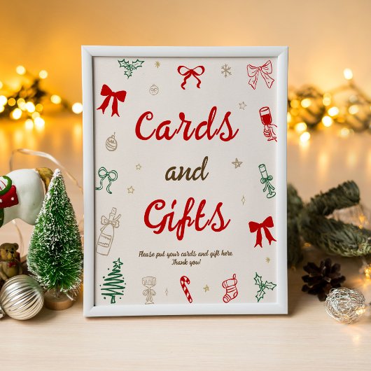 Kerst Trouw Bruiloft Kaarten en Cadeaus Poster