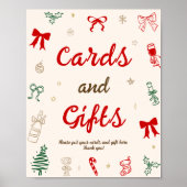 Kerst Trouw Bruiloft Kaarten en Cadeaus Poster (Voorkant)