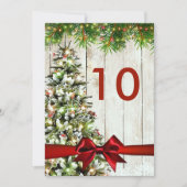 Kerst Trouwboom, Lights & Ribbon Tafelteken Kaart (Voorkant)