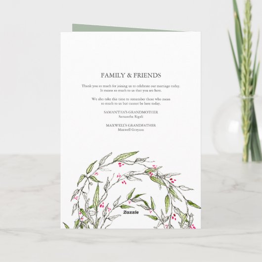 Kerst Trouwceremonie Pamflet Sjabloon (Achterkant)