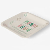 Kerst trouwfeest met bruid papieren bordje (Gebogen)