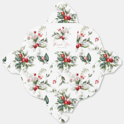 Kerst Trouwgunst Cadeaudoos met Dank u Nee Bedankdoosjes (Ongevouwen)