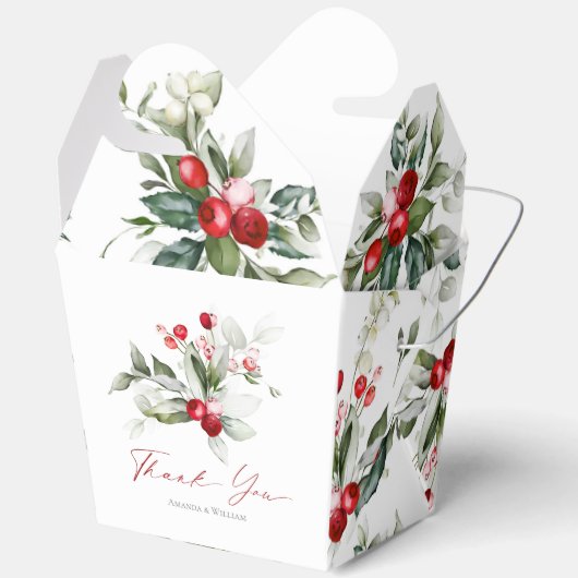 Kerst Trouwgunst Cadeaudoos met Dank u Nee Bedankdoosjes (Open)