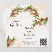 Kerst trouwkaart kaart (Voorkant / Achterkant)