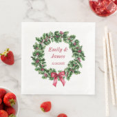 Kerst Trouwkrans servet gepersonaliseerd (Insitu)