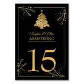 Kerst Trouwtafel Nummers Zwart Goud Kaart (Achterkant)