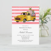 Kerst  Truck Bachelorette Party Kaart (Staand voorkant)