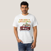 Kerst Truck Buffalo Plaid Chr T-shirt (Voorkant volledig)