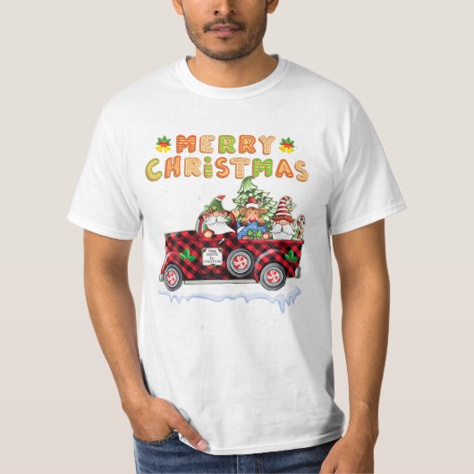 Kerst Truck Buffalo Plaid Chr T-shirt (Voorkant)