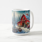 Kerst Truck en Red Barn Mok (Voorkant rechts)