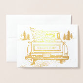 Kerst  Truck Familiefoto Folie Kaarten (Voorkant met envelop)