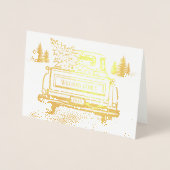 Kerst  Truck Familiefoto Folie Kaarten (Voorkant)