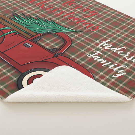 Kerst Truck gepersonaliseerd Sherpa Deken (3/4)