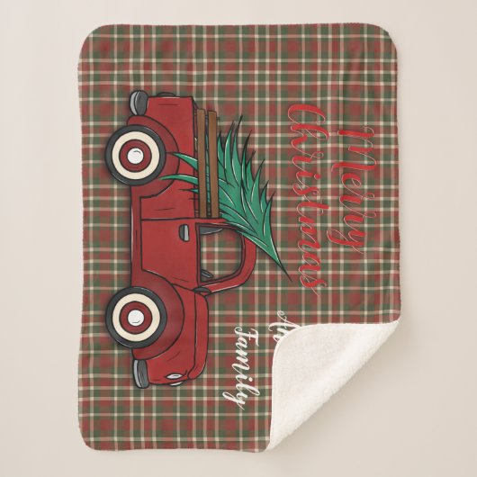 Kerst Truck gepersonaliseerd Sherpa Deken (Voorkant)