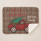 Kerst Truck gepersonaliseerd Sherpa Deken (Voorkant (horizontaal))