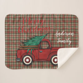 Kerst Truck gepersonaliseerd Sherpa Deken