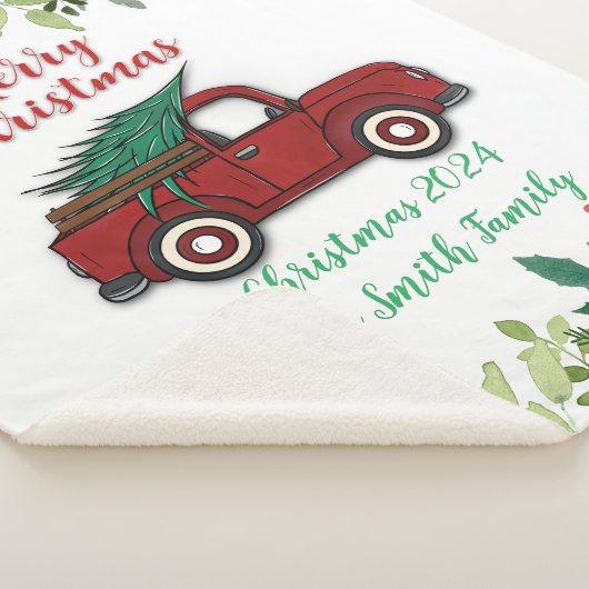 Kerst Truck gepersonaliseerde Sherpa Deken (3/4)
