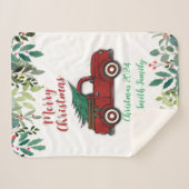 Kerst Truck gepersonaliseerde Sherpa Deken (Voorkant (horizontaal))