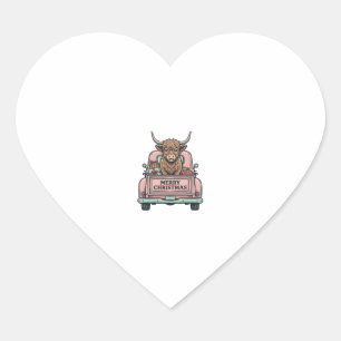 Kerst-truck met Schotse Hooglanders T-shirt met vi Hart Sticker