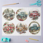 Kerst  Truck Rounds Tissuepapier (Craft)