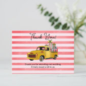 Kerst  Truck Wedding Bedankkaart (Staand voorkant)