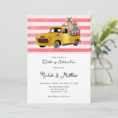 Kerst  Truck Wedding Kaart (Staand voorkant)