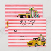 Kerst  Truck Wedding RSVP Kaartje (Voorkant / Achterkant)