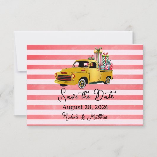 Kerst Truck Wedding Save The Date (Voorkant)