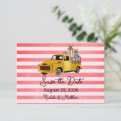 Kerst Truck Wedding Save The Date (Staand voorkant)
