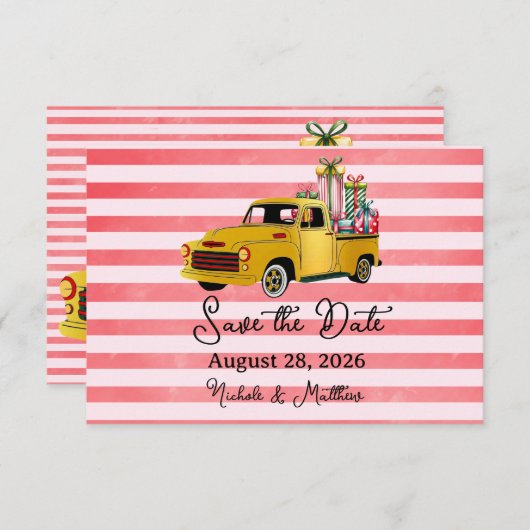 Kerst Truck Wedding Save The Date (Voorkant / Achterkant)