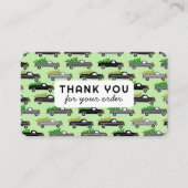 Kerst Trucks Klantenbestelling Dank u QR Code Visitekaartje (Voorkant)