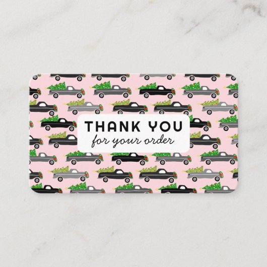 Kerst Trucks Klantenbestelling Dank u QR Code Visitekaartje (Voorkant)