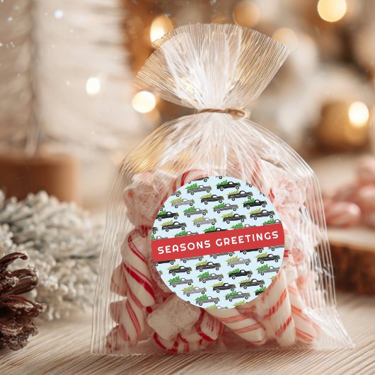 Kerst Trucks Schattigee aangepaste vakantie Seizoe Ronde Sticker