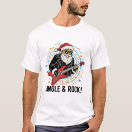 Kerst-trui met slechte kerstman rock-'n-roll t-shirt