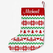 Kerst trui patroon kleine kerstsok (Achterkant)